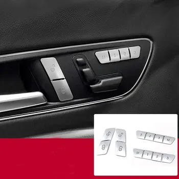 12 Adet / takım Araba Koltuğu Hafıza Düğmesi ABS Dekorasyon Yama Çıkartmalar, kilidini Ayarlamak Anahtarı Kapak Trim Sticker Benz A B C E