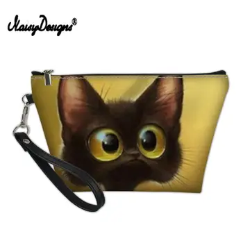NOİSYDESİGNS Mini Kozmetik Seyahat Çantası Kadın Deri Güzellik Çantası Sevimli Kedi Hayvan Organizatör çanta makyaj çantası