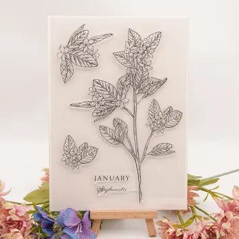 Stephanotis Çiçekler Temizle Pullar Şeffaf Silikon Conta DIY Scrapbooking Kart Yapımı için Fotoğraf Albümü Dekorasyon El Sanatları Hediye