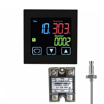 Sıcak damgalama makinesi termostat zamanlayıcı fonksiyonu ile sayaç fonksiyonu ile ısı transfer makinesi sıcaklık kontrol cihazı SSR