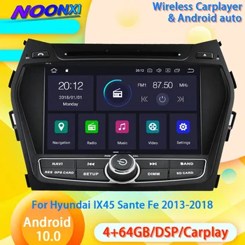 2 Din Android 10.0 4+64G Hyundai IX45 Santa Fe 2013-2018 Radyo Araba Multimedya Oynatıcı GPS Navigasyon Kaydedici Ana Ünite Carplay