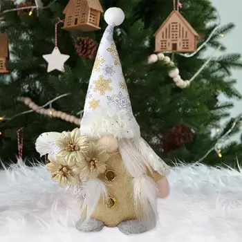 Yaratıcı Noel Baba Bebek Dekoratif Kabarık Noel Gnome Bebek Altın Cüceler Noel Ağacı Bebek