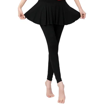 Kadınlar Modern Latin Dans Costmue Yüksek Bel Elastik Kemer Bale Etek Pantolon Sıkı Spor Etek Pantolon Yoga Sweatpants Culottes