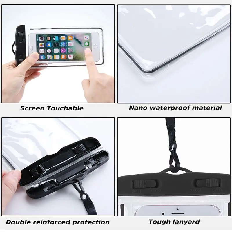 Evrensel Su Geçirmez iphone için kılıf 11 X XS MAX 8 7 6 s 5 Artı Kapak kılıf çanta Kılıfları Telefon Coque Su geçirmez telefon kılıfı 4