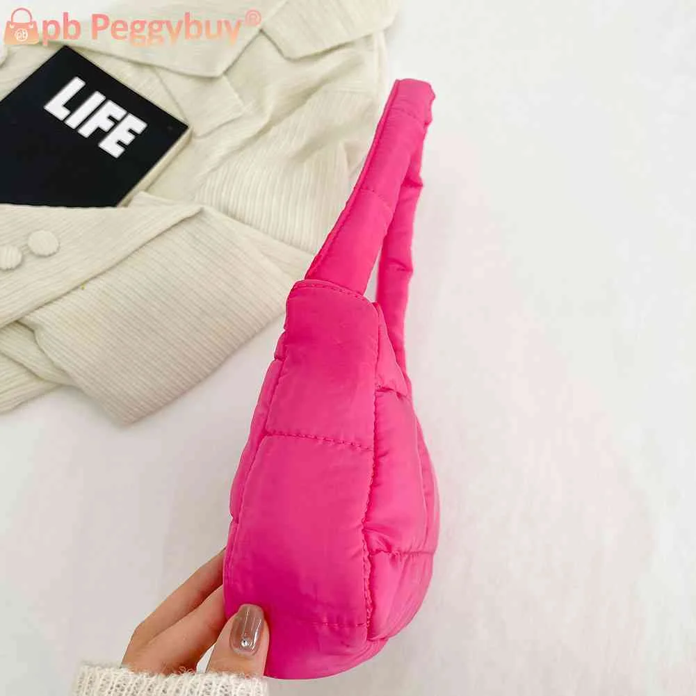Kapitone Kadın El Çantaları Rahat Kontrol Pamuk-Yastıklı Çanta Moda Kış Basit Düz Renk Yumuşak Zarif Alışveriş Seyahat için 4