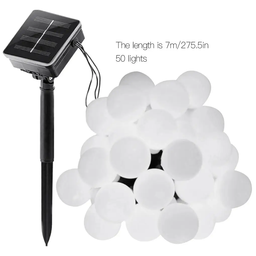 LED güneş küçük beyaz top lamba dize top lamba açık su geçirmez bahçe dekoratif lamba renkli lamba 4