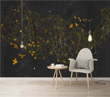 Papel de parede İskandinav minimalist soyut çizgi geometri güzel yıldızlı gökyüzü duvar kağıdı duvar, oturma odası ev dekor