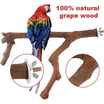Doğal Ahşap Pet Papağan Ham Ahşap Çatal Ağaç Dalı Standı Raf Sincap Kuş Hamster Şube Tünemiş Çiğnemek ısırık Oyuncaklar Sopa 1