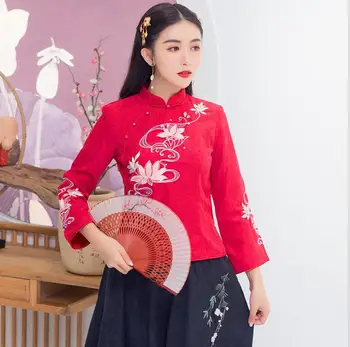 Klasik halk Kış kız cheongsam Çin vintage geleneksel tarzı boudoir tang maxi çay sanat takım elbise ceket + etek 3
