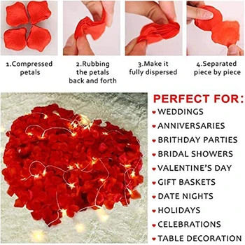 5000 Adet Yapay Gül Yaprakları yapay çiçek İpek Yaprakları Sevgililer Günü Düğün çiçek dekorasyonu 3