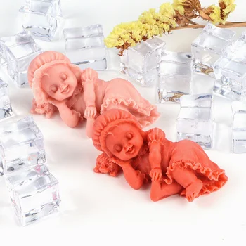 Sevimli Uyku Çocuk Mum Kalıp Yürümeye Başlayan Nimet Çanta El Yapımı Sabun Fondan Alçı silikon kalıp Kek Dekorasyon Aksesuarları