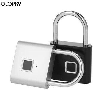 Elektrikli Bagaj parmak izi kilidi Çanta Dolap Gövde Güvenlik Asma Kilit USB Anahtarsız Kapı Kilidi Taşınabilir Anti-Hırsızlık Kabin Asma Kilit
