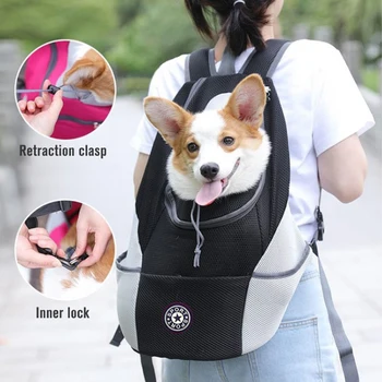 Yükseltme Açık Pet Köpek Taşıma Çantası Taşınabilir seyahat sırt çantası Nefes Örgü Çanta Çift omuzdan askili çanta Küçük Kediler Köpekler için 0
