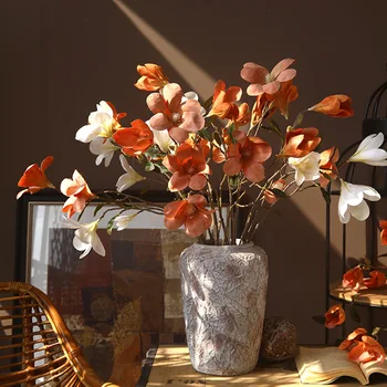 Yapay ipek çiçek Manolya Şube Sahte Çiçek Manolya Bitki Oturma Odası Düğün Süslemeleri ev dekorasyon aksesuarı
