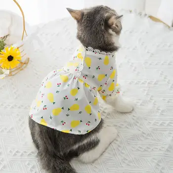 Moda Pet Elbise Güzel Güzel Nefes Yaz Köpek Düğmesi Elbise Yavru Yavru Kediler yaz giysileri Aksesuarları Malzemeleri 1