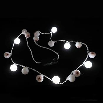 10 adet Beyaz Yanıp Sönen Yanıp Sönen Light Up Göz Küresi LED Ampul Kolye Parlayan Yenilik Parti Favor Navidad Noel