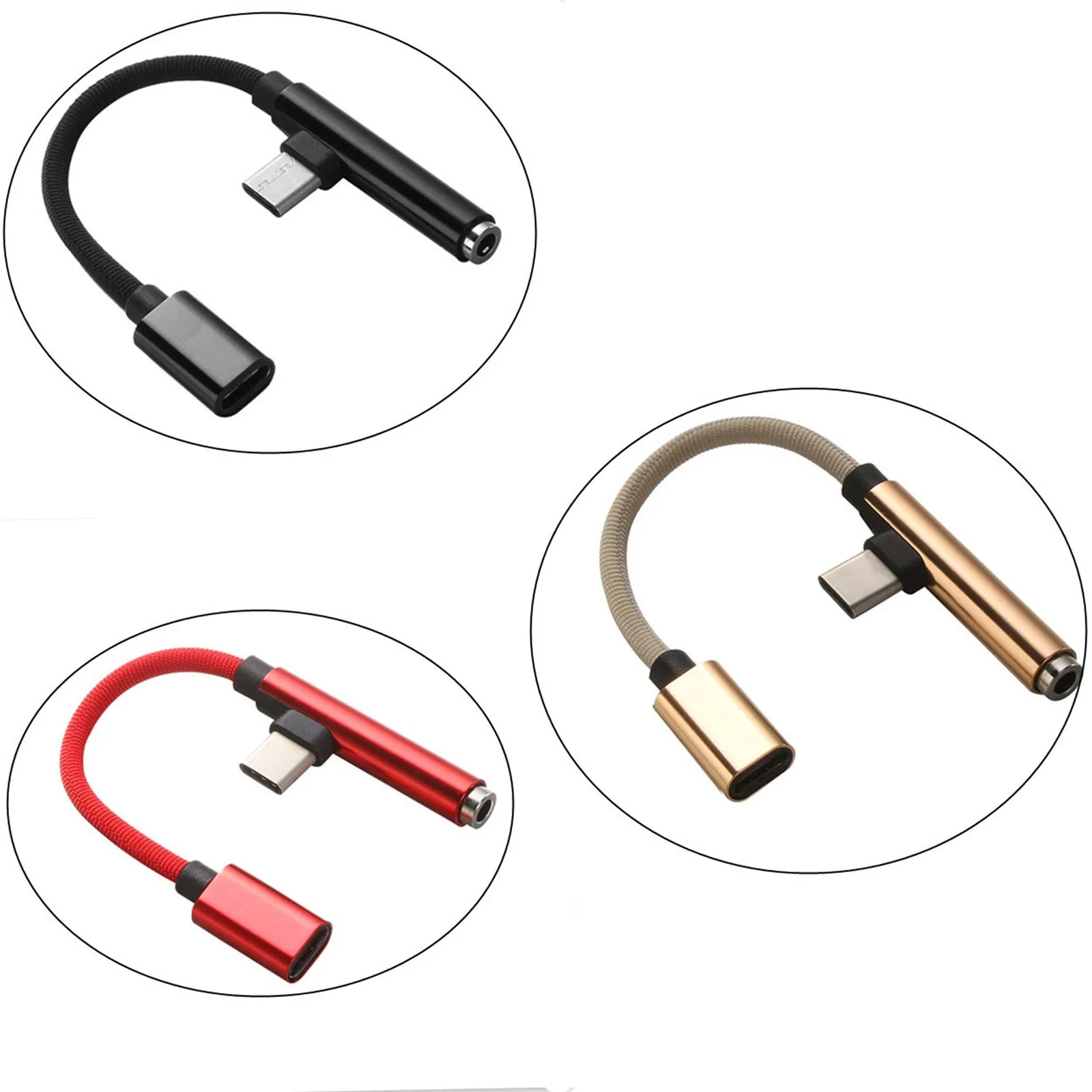 2 İn 1 USB Tip C İçin 3.5 mm Tip C Dişi Şarj Kulaklık Ses Jakı USB C şarj adaptörü Kablosu Samsung Xiaomi OPPO 5