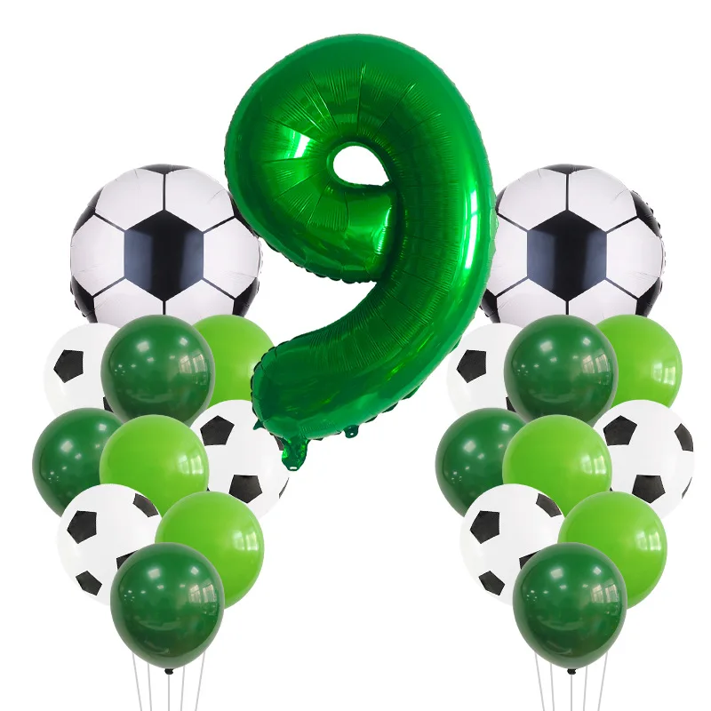 21 Adet / 1 Takım Futbol Beyzbol Spor Tema Doğum Günü Partisi dekorasyon balonları 32 inç Kırmızı Yeşil Numarası Globos Çocuklar İyilik Erkek Hediye 5