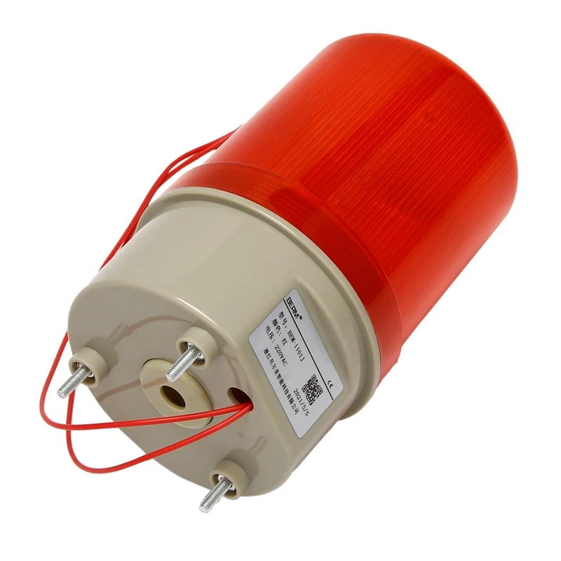 2X Endüstriyel yanıp sönen ses alarm ışığı, BEM-1101J 220 V kırmızı LED uyarı ışıkları Acousto-optik Alarm sistemi 5