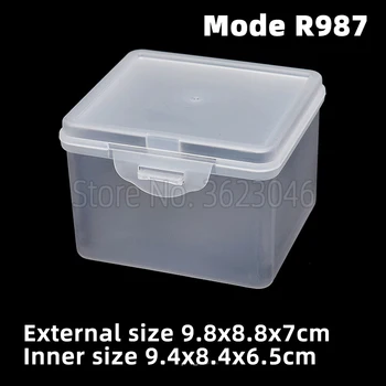 6 adet R987 Dikdörtgen Plastik Kasa Parçaları Aksesuar Organize Depolama Vida Örnek Şeffaf Kutu 9.4x8. 4x6. 5cm