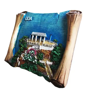 Yaratıcı seyahat hediyelik eşya dekoratif süsler Hindistan Goa üç boyutlu manzara el-boyalı el sanatları masaüstü dekorasyon