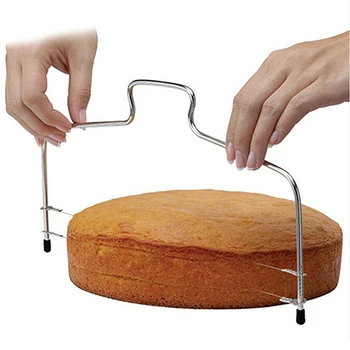 1 adet Çift Hat Ayarlanabilir Pişirme Araçları Kek ekmek dilimleyici Kesici Dizeleri Bıçak Sabun Bıçak DIY Kalıp Paslanmaz Çelik Kek Araçları