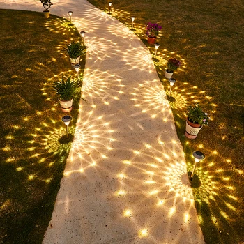 Açık LED güneş ışığı IP65 su geçirmez avlu Bahçe dekorasyon zemin fiş lamba ışığı ve gölge Güneş çim peyzaj lambası