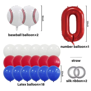 21 Adet / 1 Takım Futbol Beyzbol Spor Tema Doğum Günü Partisi dekorasyon balonları 32 inç Kırmızı Yeşil Numarası Globos Çocuklar İyilik Erkek Hediye 1