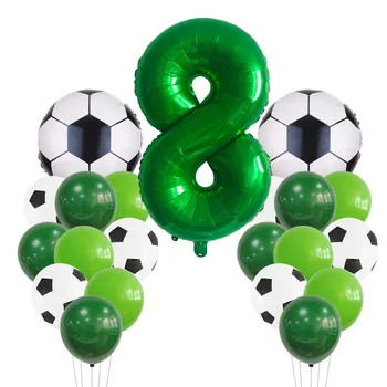 21 Adet / 1 Takım Futbol Beyzbol Spor Tema Doğum Günü Partisi dekorasyon balonları 32 inç Kırmızı Yeşil Numarası Globos Çocuklar İyilik Erkek Hediye 4