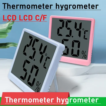 C / F Kapalı LCD Dijital Termometre higrometre Sıcaklık Sensörü Nem Ölçer Hygrothermograph Santigrat Fahrenheit ekran