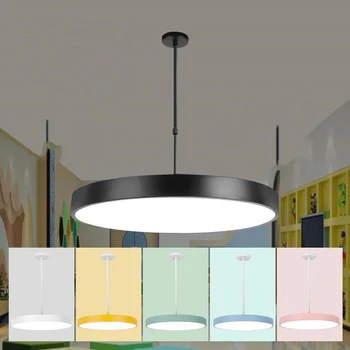 Modern LED kolye lamba Minimalist yuvarlak avize ışık daire asılı avize oturma odası yemek odası yatak odası için