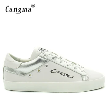 CANGMA Lüks Marka Tasarımcısı Kadın Retro Beyaz Ayakkabı Hakiki deri Sneakers Kadın rahat ayakkabılar Yetişkin Ayakkabı Kadın 1