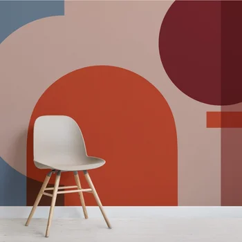 Bacaz Renkli Geometrik Şekiller Modern Bauhaus Duvar Kağıdı Duvar Kanepe Arka Plan Dessau Sanat Dekorasyon 3D Geometri duvar kağıdı