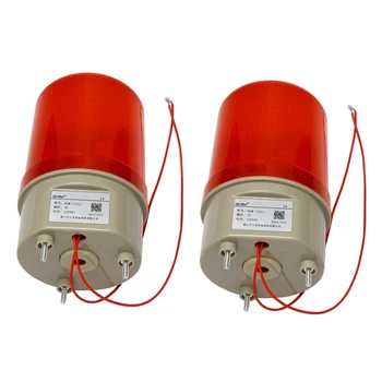 2X Endüstriyel yanıp sönen ses alarm ışığı, BEM-1101J 220 V kırmızı LED uyarı ışıkları Acousto-optik Alarm sistemi