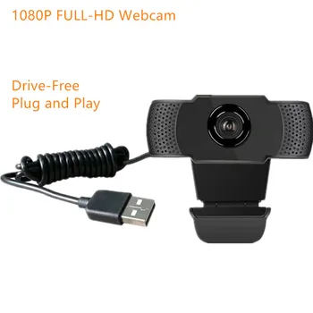 Süper Sıcak 1080P HD Webcam Web Kamera Dahili Mikrofon Otomatik Odaklama 90 ° Görüş Açısı Oynat ve Tak Ücretsiz Sürücü 4