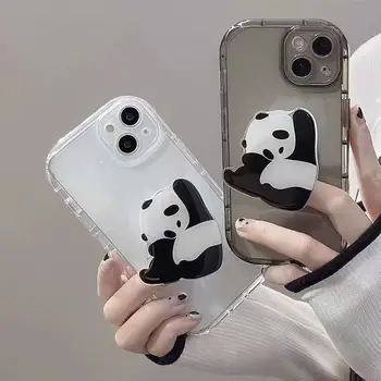 10 adet Güzel Panda Evrensel telefon tutucu Griptok Desteği Smartphone Kavrama Tok Katlanır Parmak Standı Soket
