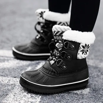 Moda Çocuk rahat ayakkabılar Erkek Kız Su Geçirmez Kar Botları Çocuklar Spor Kış Ayakkabı Shelle Ayakkabı Kadın pamuklu ayakkabılar 5