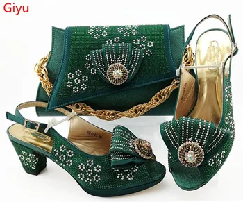 doershow güzel Ayakkabı ve Çanta Seti Nijeryalı Ayakkabı ve Eşleşen Çanta Afrika Düğün Ayakkabı ve Çanta Seti Maç için!HBZ1-18