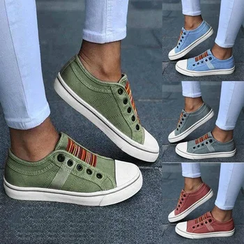 2022 Low-cut Eğitmenler Tuval düz ayakkabı Kadın Rahat vulkanize ayakkabı Yeni Kadın Yaz Sonbahar Ayakkabı Bayanlar kanvas ayakkabılar Yeşil