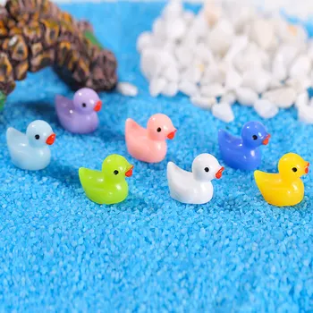 7/50 Paket Sevimli Mini Reçine Ördek Süsler Minyatür Bebek Ördek Reçine El Sanatları Minyatür Peyzaj Dollhouse Dekorasyon