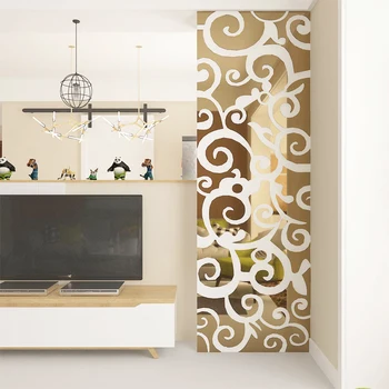Yeni 3D Ayna Duvar Sticker DIY Bulut Desen Akrilik duvar çıkartmaları Odası Dekorasyon Oturma Odası ev duvar dekoru